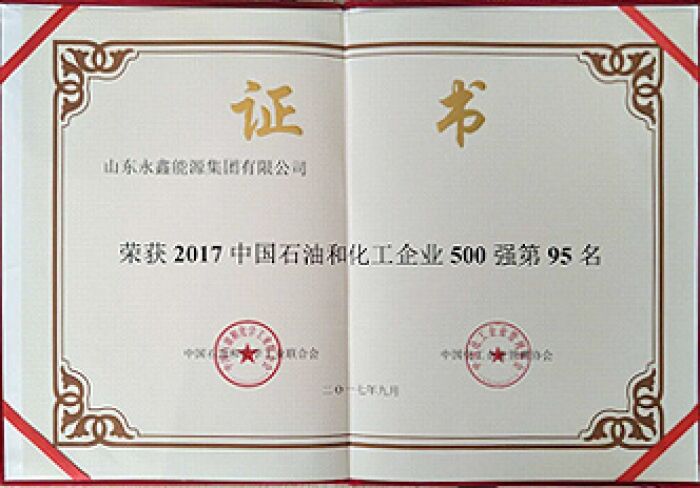 榮獲2017年中(zhōng)國(guó)石油和化工(gōng)企業500強第95名(míng)